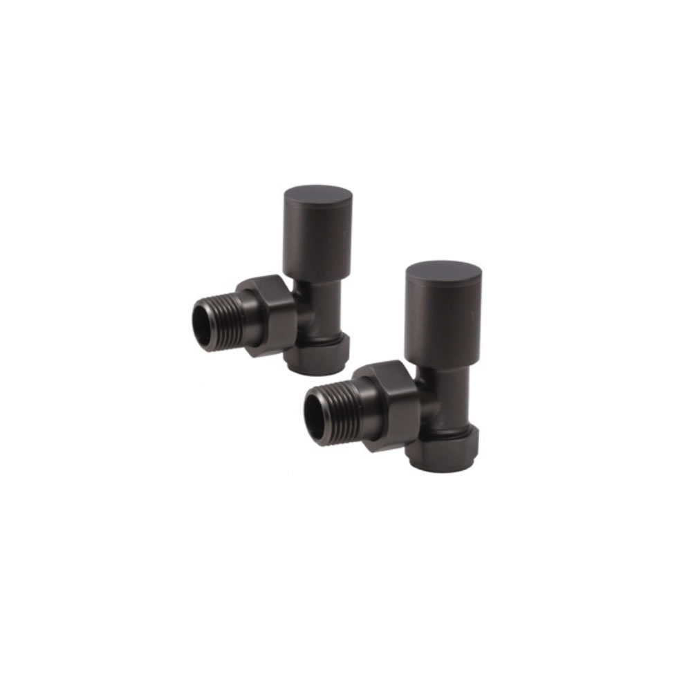 Cutout image of Redroom by Barwick Gunmetal Angled Round Manual Radiator Valves